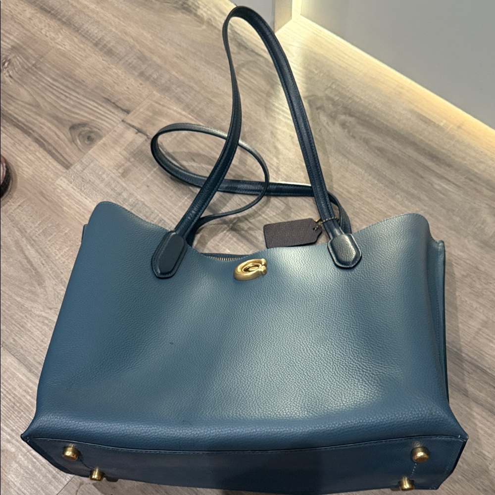 Coach Teal Leather Shoulder Bag